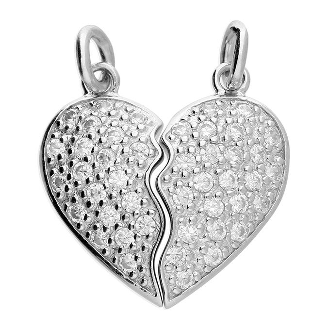 Cubic Zirconia Split Friendship Heart – NAVYA LONDON
